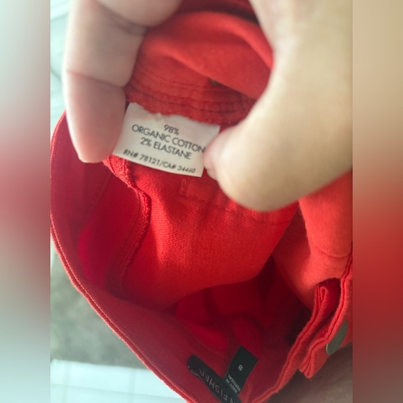 Eileen Fisher Fire Red organic Cotton straight leg jean size 8 - Picture 5 of 5